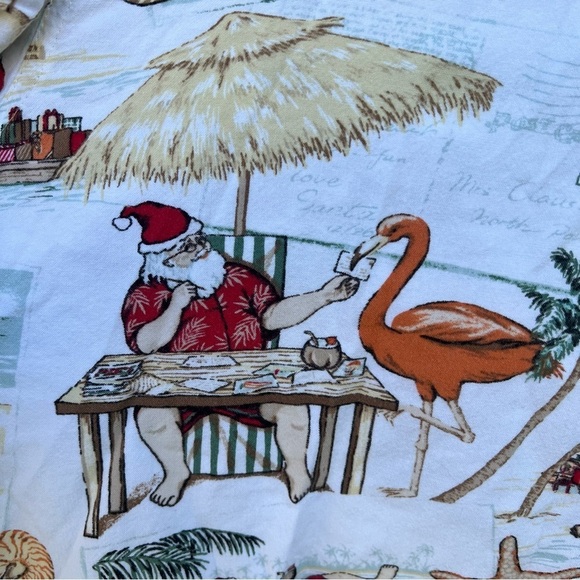 Clearwater Outfitters Santa Tropical Beach Vacation Long Sleeve Button Down XL - Picture 5 of 11